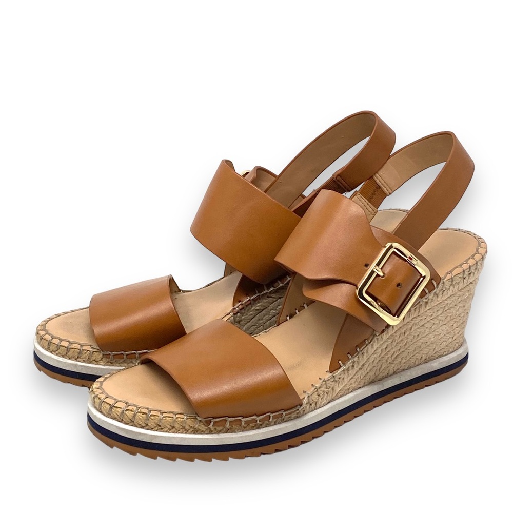 Tommy Hilfiger Yazzi Tan Espadrille Sandal 3.5” High Wedge Heel Platform Sz 10M